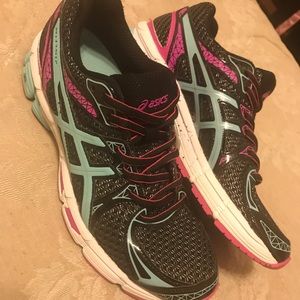 Multi color ASICS athletic shoes